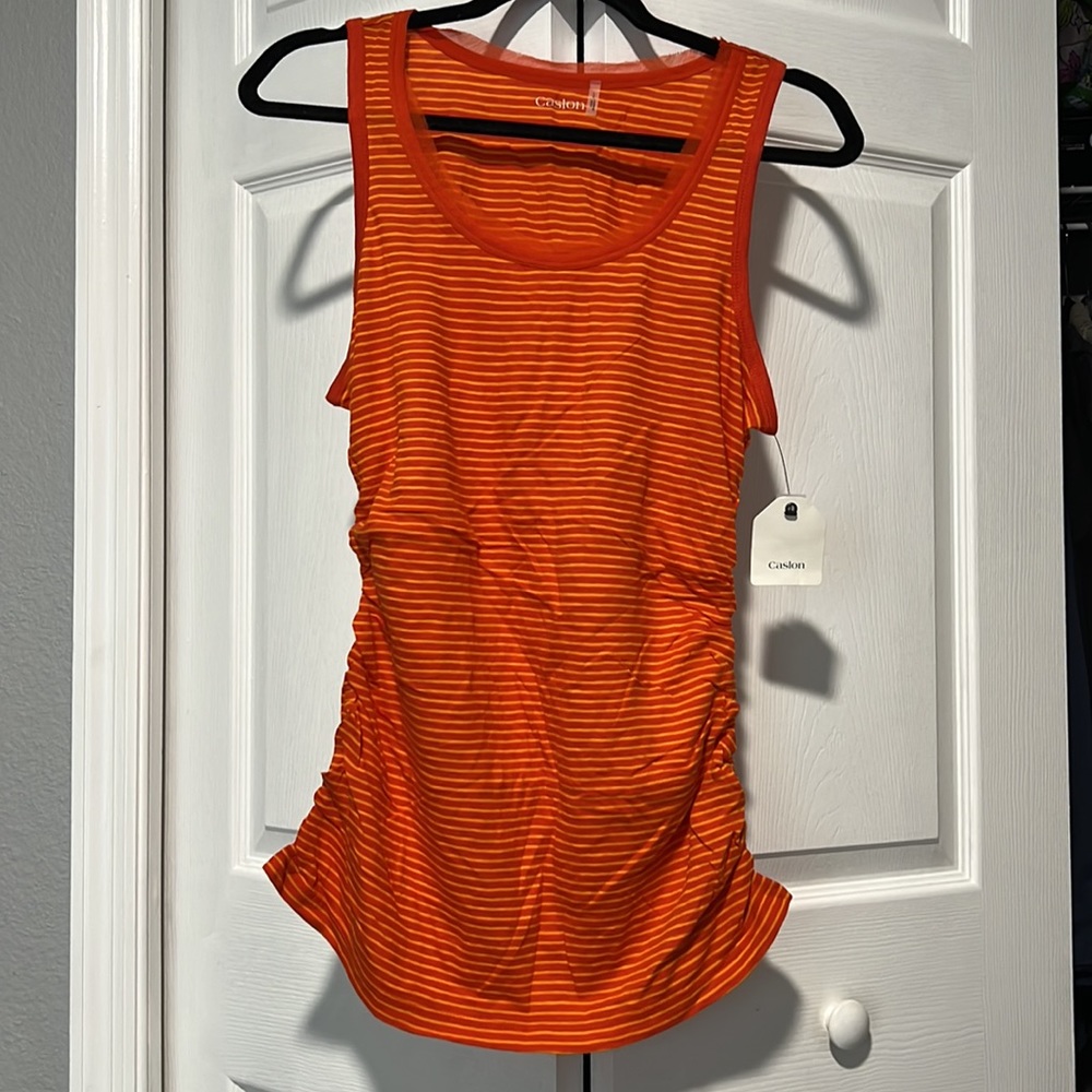 Caslon Orange striped tank top LP